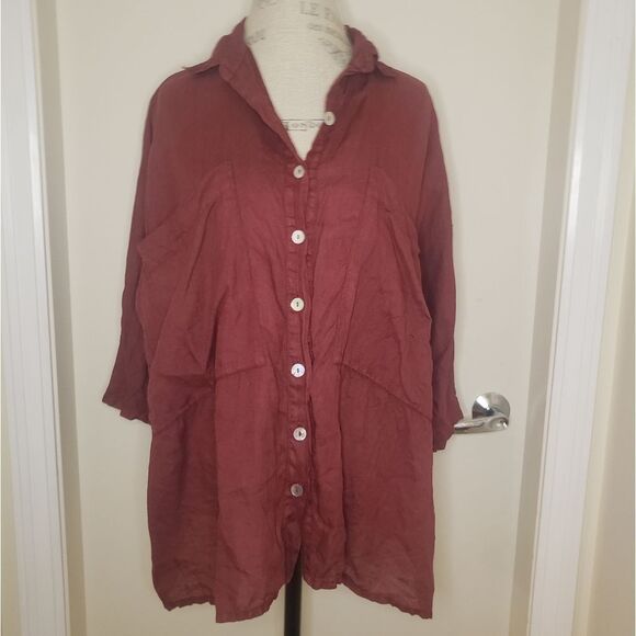 Blitz Italian Linen Blouse - Picture 1 of 10